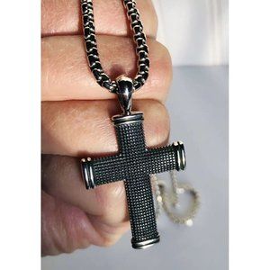 David Yurman Sterling Silver Large Sky Cross Necklace, 24” x 3.6mm  DY Box Chain